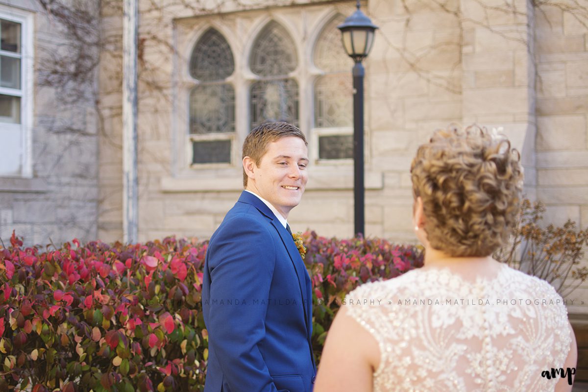 autumn wedding first look | Grand Junction Colorado wedding photographer