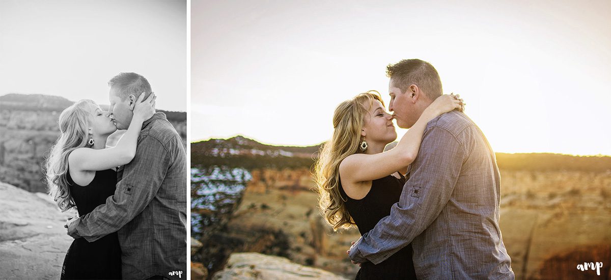 Kari & Damon's sunset engagement photography on the Colorado National Monument