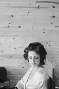 Bridesmaid getting ready at a wedding