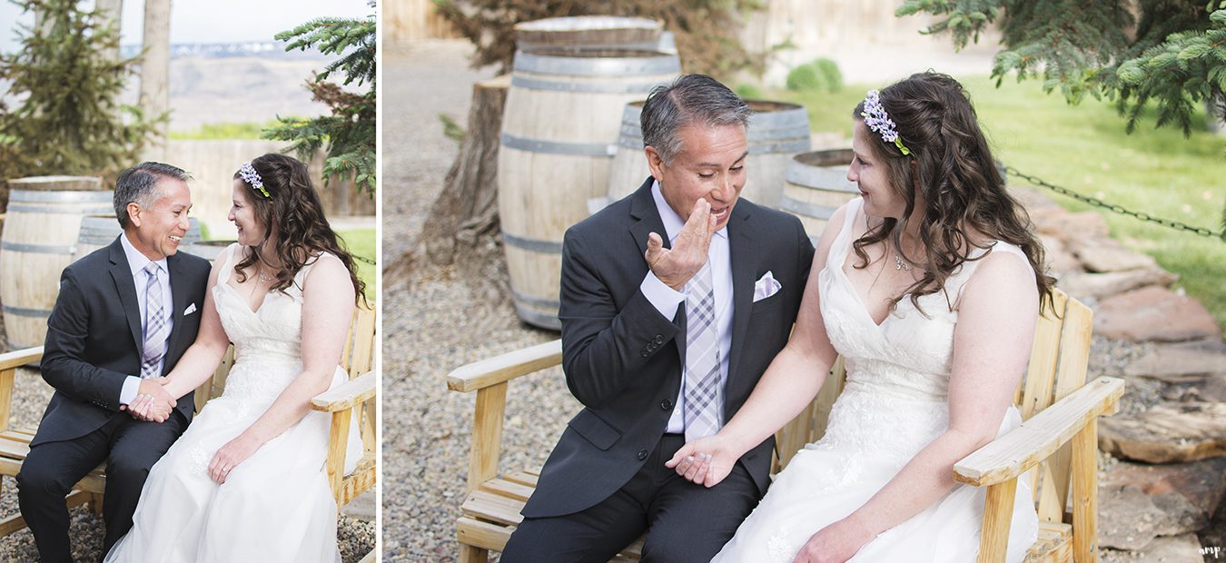 Bride and Groom share a first look
