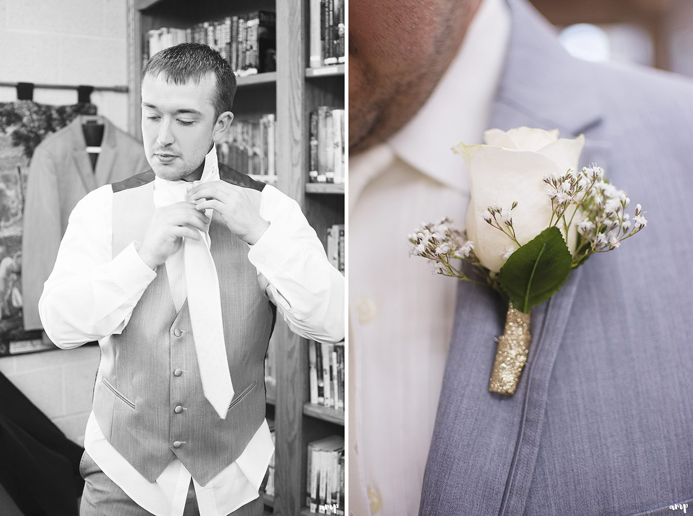 Groom getting ready