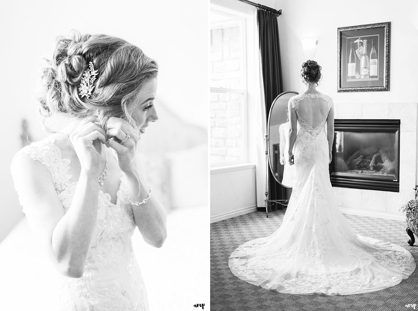 Bride getting ready on her wedding day