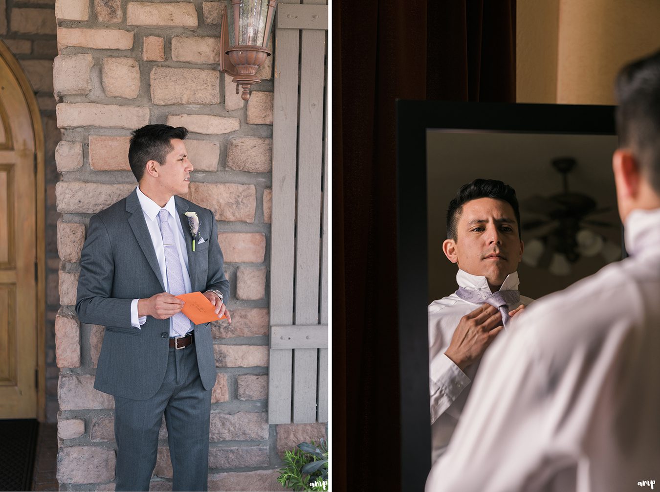 Groom getting ready